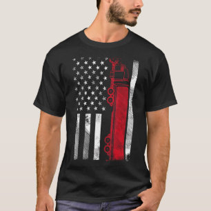 Us American Flag Semi Truck Driver 18 T-Shirt