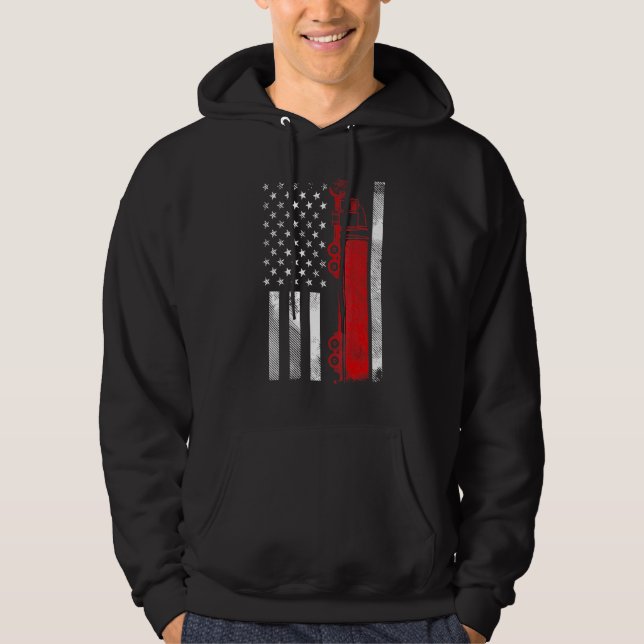 US American Flag Semi Truck Driver 18 Wheeler Truc Hoodie (Front)
