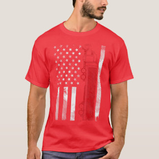 US American Flag Semi Truck Driver 18 Wheeler Truc T-Shirt