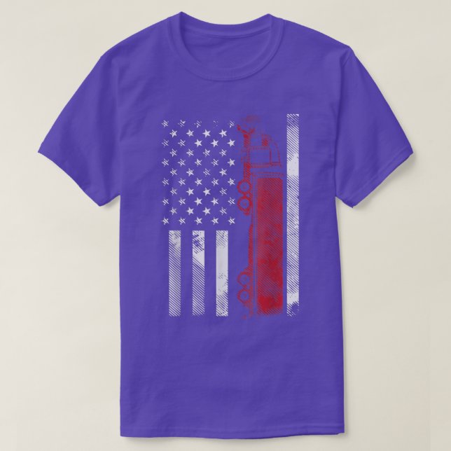 US American Flag Semi Truck Driver 18 Wheeler Truc T-Shirt (Design Front)