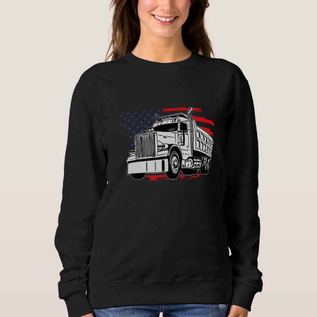 US American Flag Semi Truck Driver TEE American Fl (Front)
