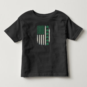 US American Flag Shamrocks St Patricks Day America Toddler T-Shirt