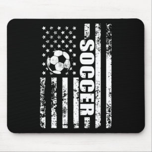 Us American Flag Soccer Patriotic Soccer Mouse Pad