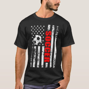 US American Flag Soccer Patriotic Soccer T-Shirt