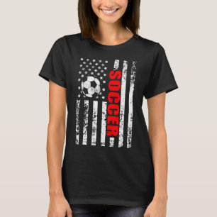 Us American Flag Soccer Patriotic Soccer T-Shirt