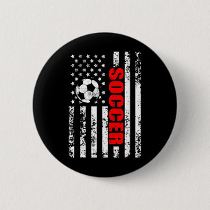 Us American Flag Soccer Patriotic Soccer Women Gir 6 Cm Round Badge