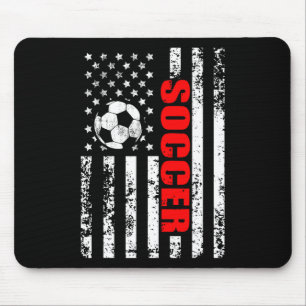 Us American Flag Soccer Patriotic Soccer Women Gir Mouse Pad