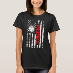 US American Flag Sports Patriotic Beach Volleyball T-Shirt