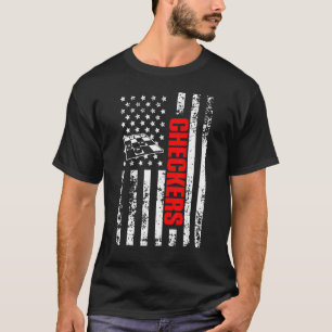 US American Flag Sports Patriotic Checkers T-Shirt