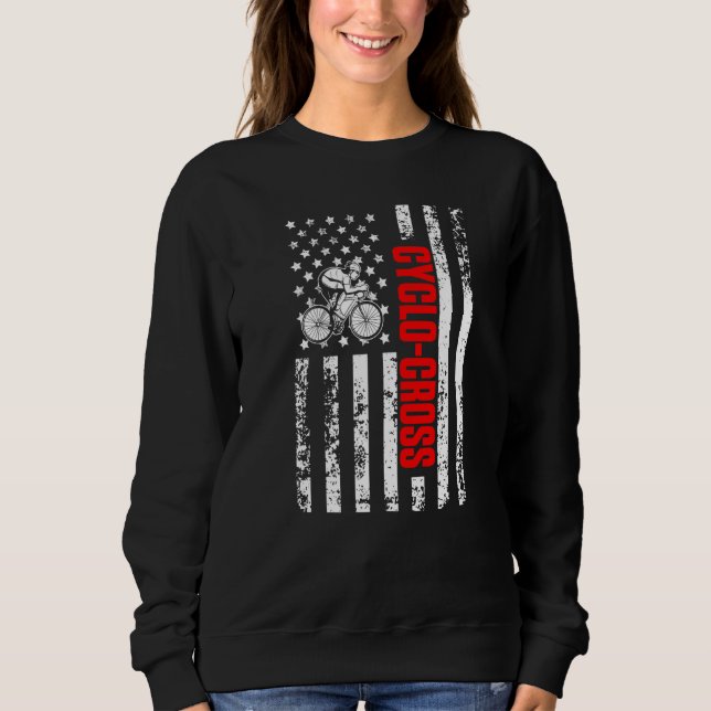 US American Flag Sports Patriotic Cyclo-Cross Prem Sweatshirt (Front)