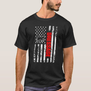 US American Flag Sports Patriotic Dressage Premium T-Shirt