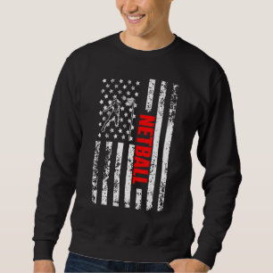 US American Flag Sports Patriotic Netball Sweatshirt