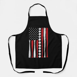US American Flag Vintage Baseball Flag 4th Of July Apron