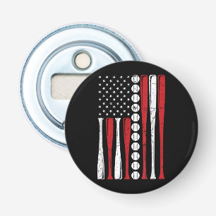 US American Flag Vintage Baseball Flag 4th Of July Bottle Opener