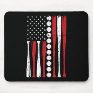 US American Flag Vintage Baseball Flag 4th Of July Mouse Pad