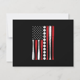 US American Flag Vintage Baseball Flag 4th Of July RSVP Card