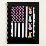 US American Flag with Bunny for Easter Day Planner<br><div class="desc">US American Flag with Bunny for Easter Day</div>