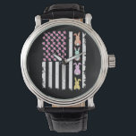 US American Flag with Bunny for Easter Day Watch<br><div class="desc">US American Flag with Bunny for Easter Day</div>