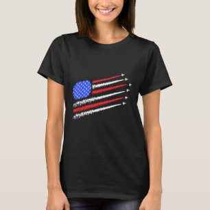 Us American Flag With Fighter Jets For Independenc T-Shirt