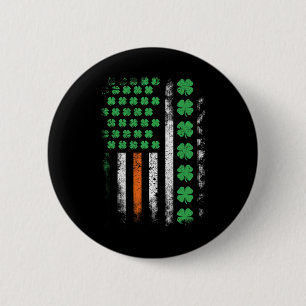 Us American Flag With Shamrocks For St Patricks Da 6 Cm Round Badge