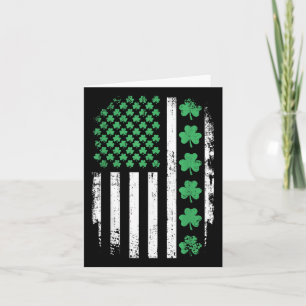 Us American Flag With Shamrocks For St Patricks Da Card