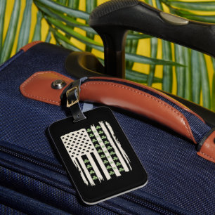 US American Flag With Shamrocks for St Patricks  Luggage Tag
