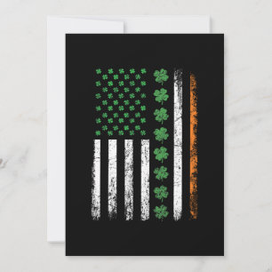 US American Flag with Shamrocks St Patricks Day Invitation