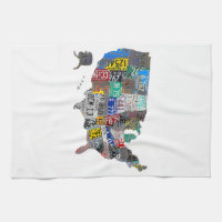 US American United States Map Flag License Plate A