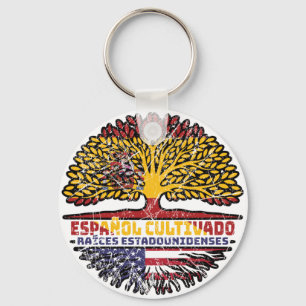 US American USA United America Spain Spanish Key Ring