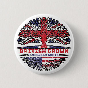 US American USA United States Uk United Kingdom 6 Cm Round Badge