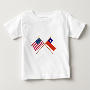 US and Chile Crossed Flags Baby T-Shirt