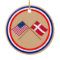 US and Denmark Crossed Flags
