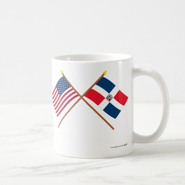 US and Dominican Republic Crossed Flags Coffee Mug (Right)