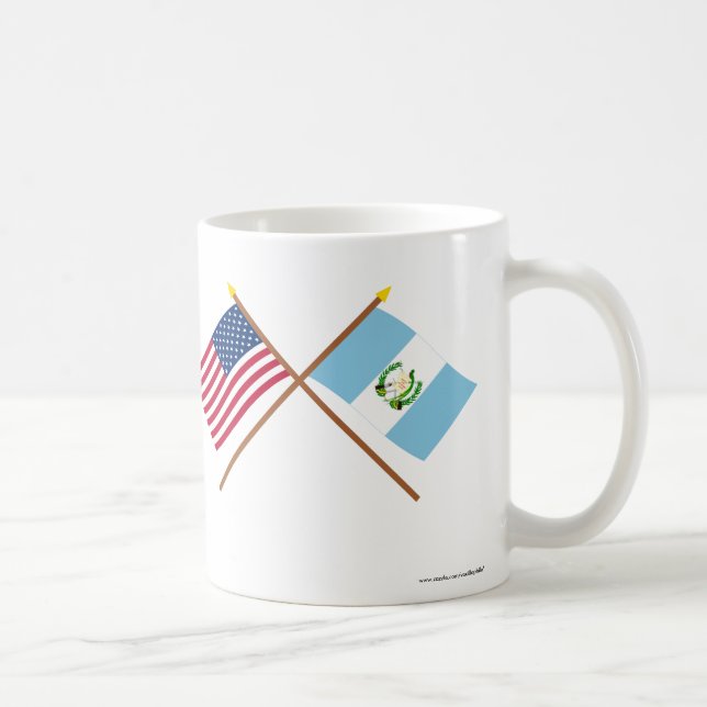 US and Guatemala Crossed Flags Coffee Mug (Right)