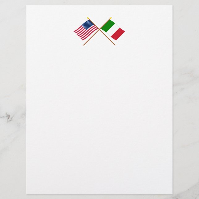 US and Italy Crossed Flags (Front)