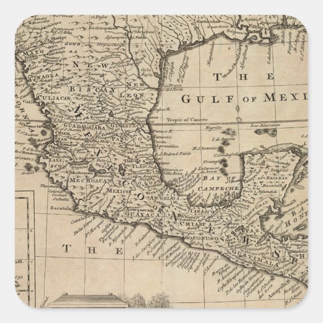 US and Mexico Square Sticker (Front)