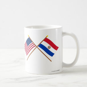 US and Paraguay Crossed Flags Coffee Mug