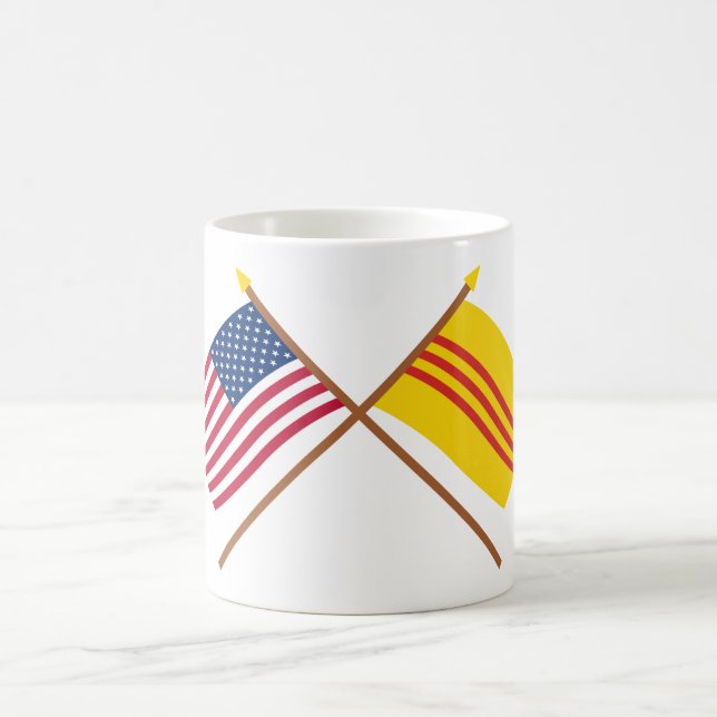 US and South Vietnam Crossed Flags Coffee Mug (Center)