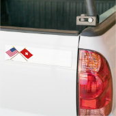 US and Switzerland Crossed Flags Bumper Sticker (On Truck)
