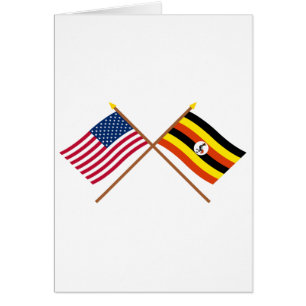 US and Uganda Crossed Flags