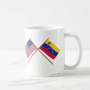 US and Venezuela Crossed Flags Coffee Mug