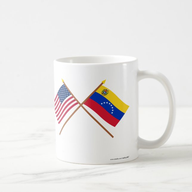 US and Venezuela Crossed Flags Coffee Mug (Right)