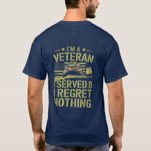 US Army Veteran I Served Sacrificed Regret Nothing T-Shirt