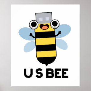 US Bee Funny USB Technical Pun  Poster