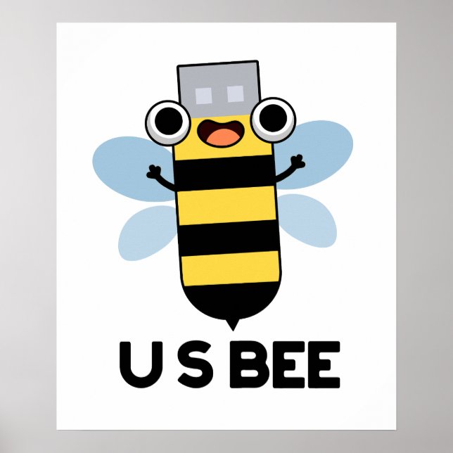 US Bee Funny USB Technical Pun  Poster (Front)