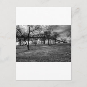 US, Bridge on Port Arthur, TX. Black and White. Postcard