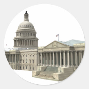 US Capital Building: Washington DC Classic Round Sticker