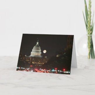 US Capitol Building Full Moon Card