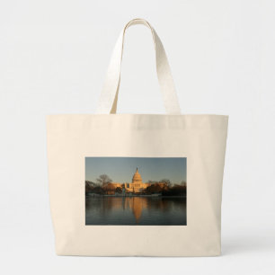 US Capitol Building Sunset Large Tote Bag