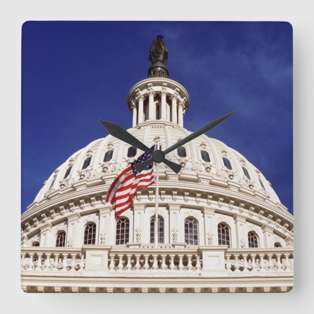 US capitol building, Washington DC Square Wall Clock (Front)